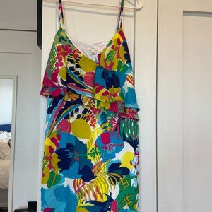 J. Crew Ruffle Front Floral Print Cami Dress